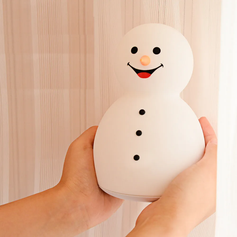 Rechargeable Portable Christmas Snowman Music Night Light