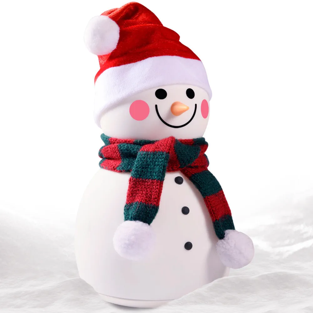 Rechargeable Portable Christmas Snowman Music Night Light