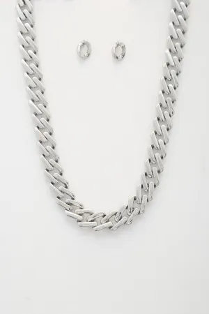 Rectangle Link Metal Necklace