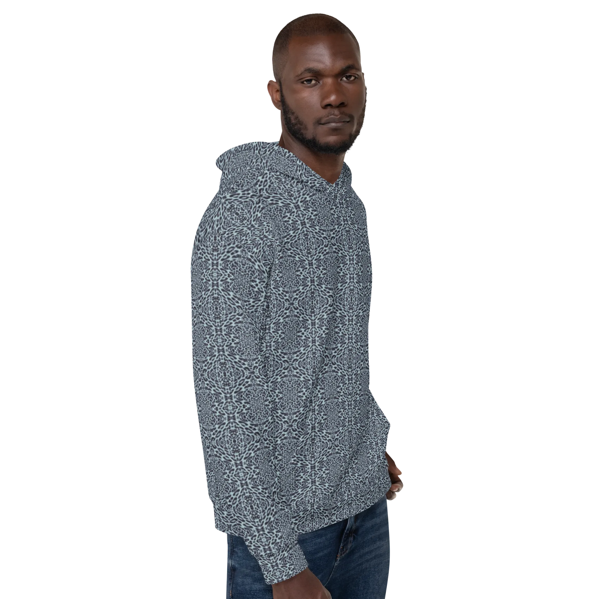 Recursia Contemplative Jaguar I Men's Hoodie In Blue