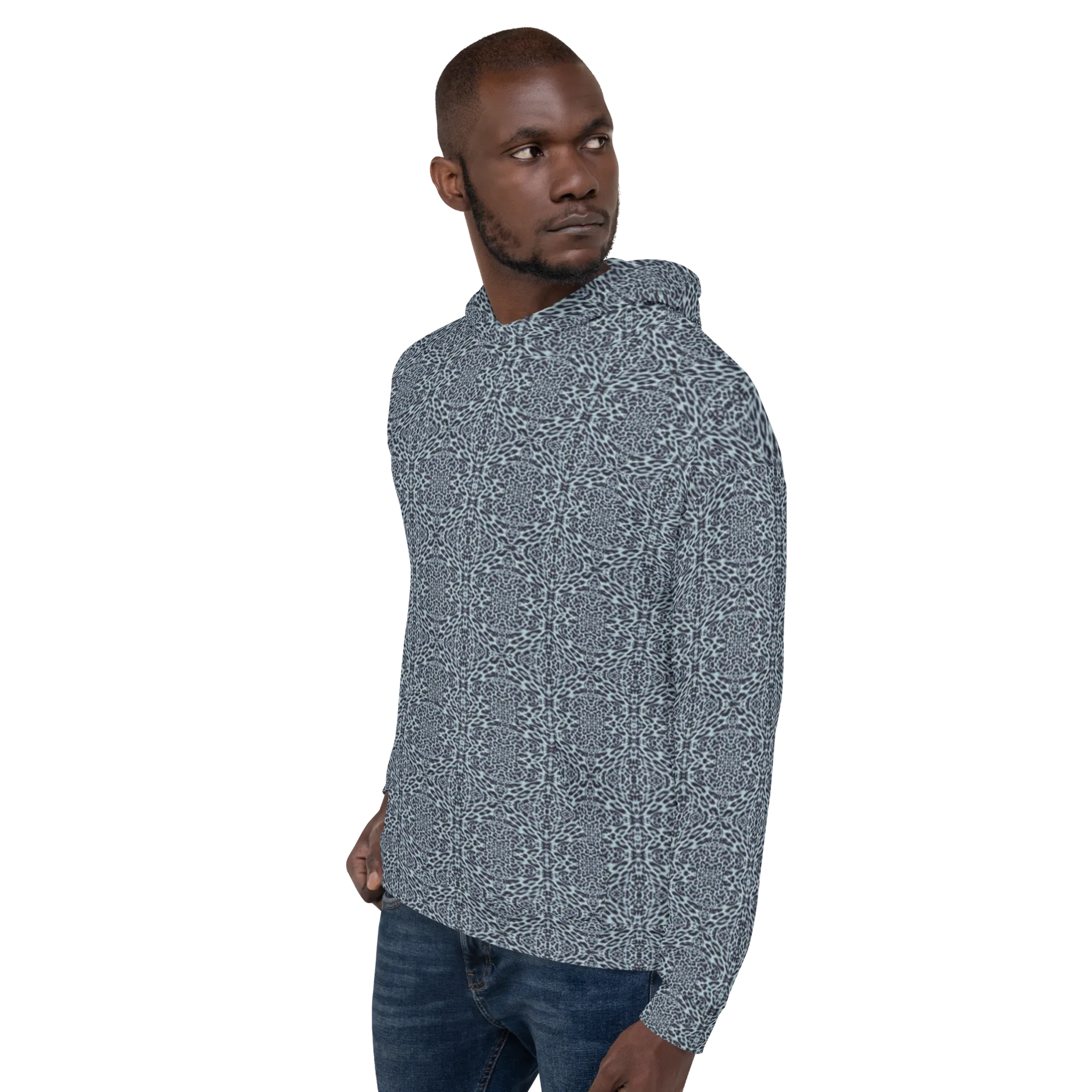 Recursia Contemplative Jaguar I Men's Hoodie In Blue