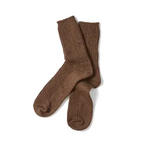 Recycled Cotton Marl Socks - Khaki Brown