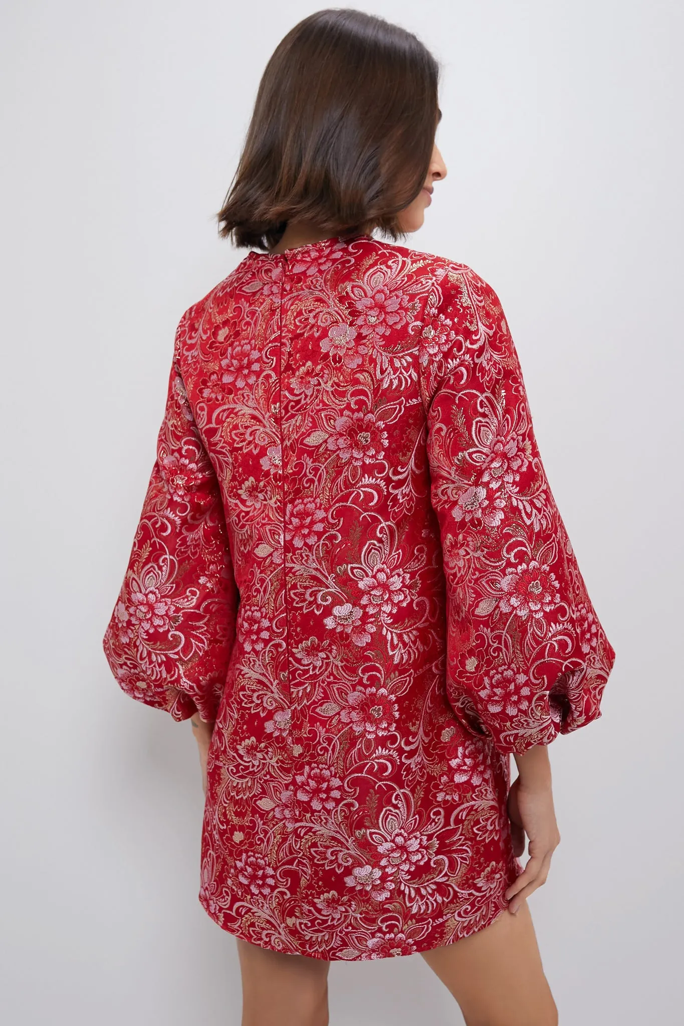 Red & Pink Jacquard Janie Mini Dress