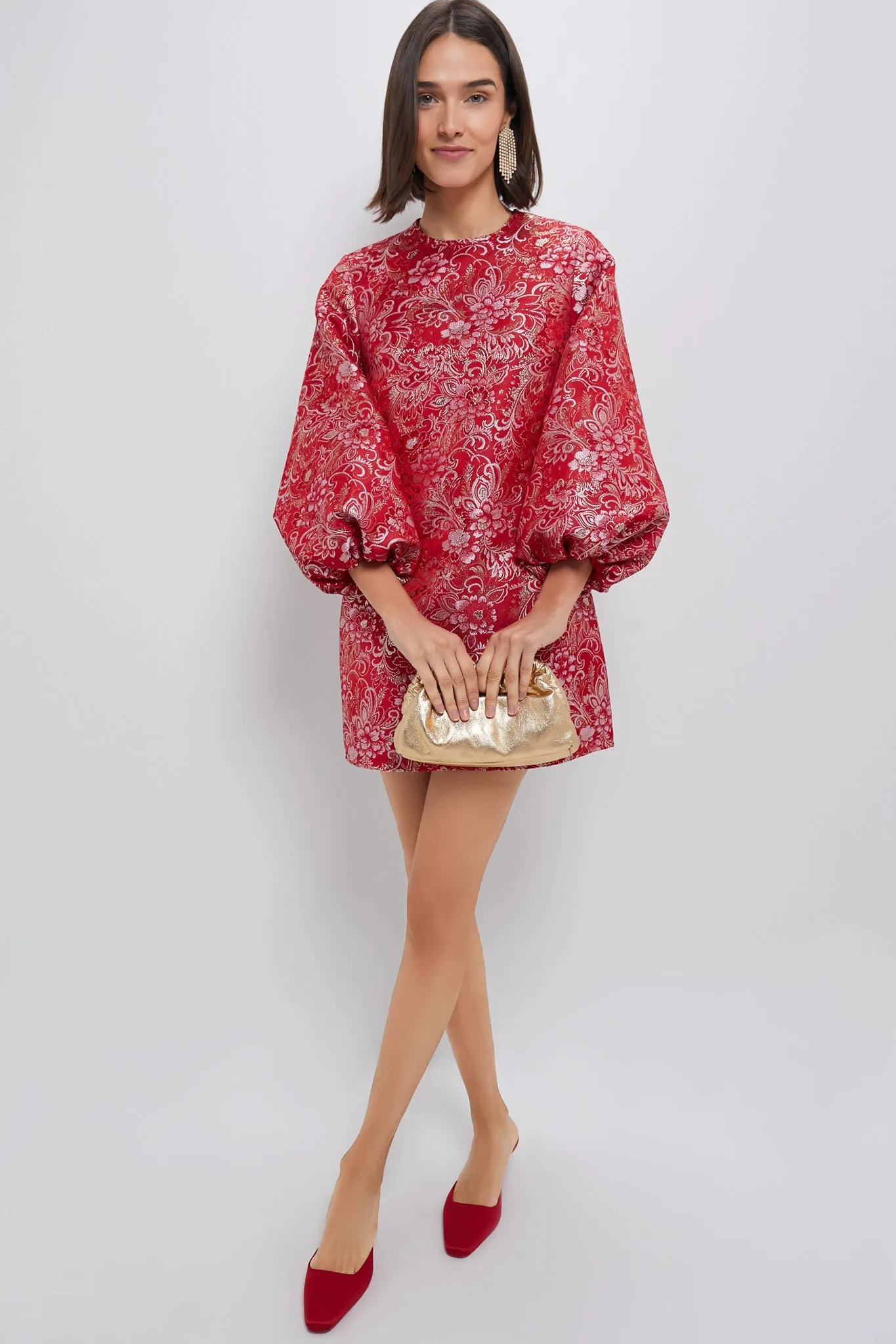 Red & Pink Jacquard Janie Mini Dress