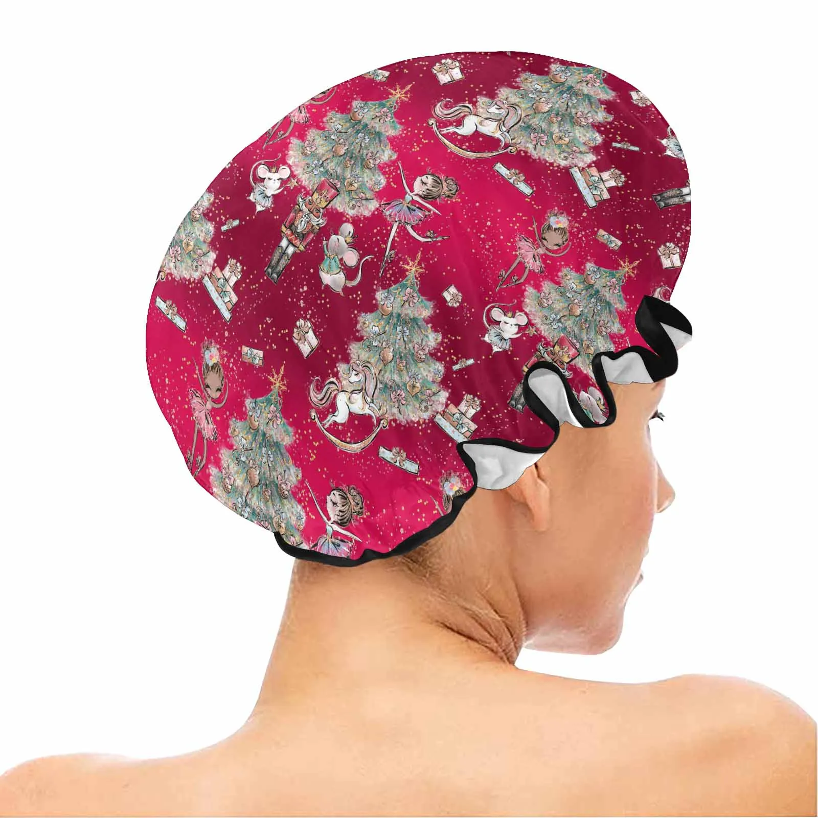 Red Christmas  Shower Cap