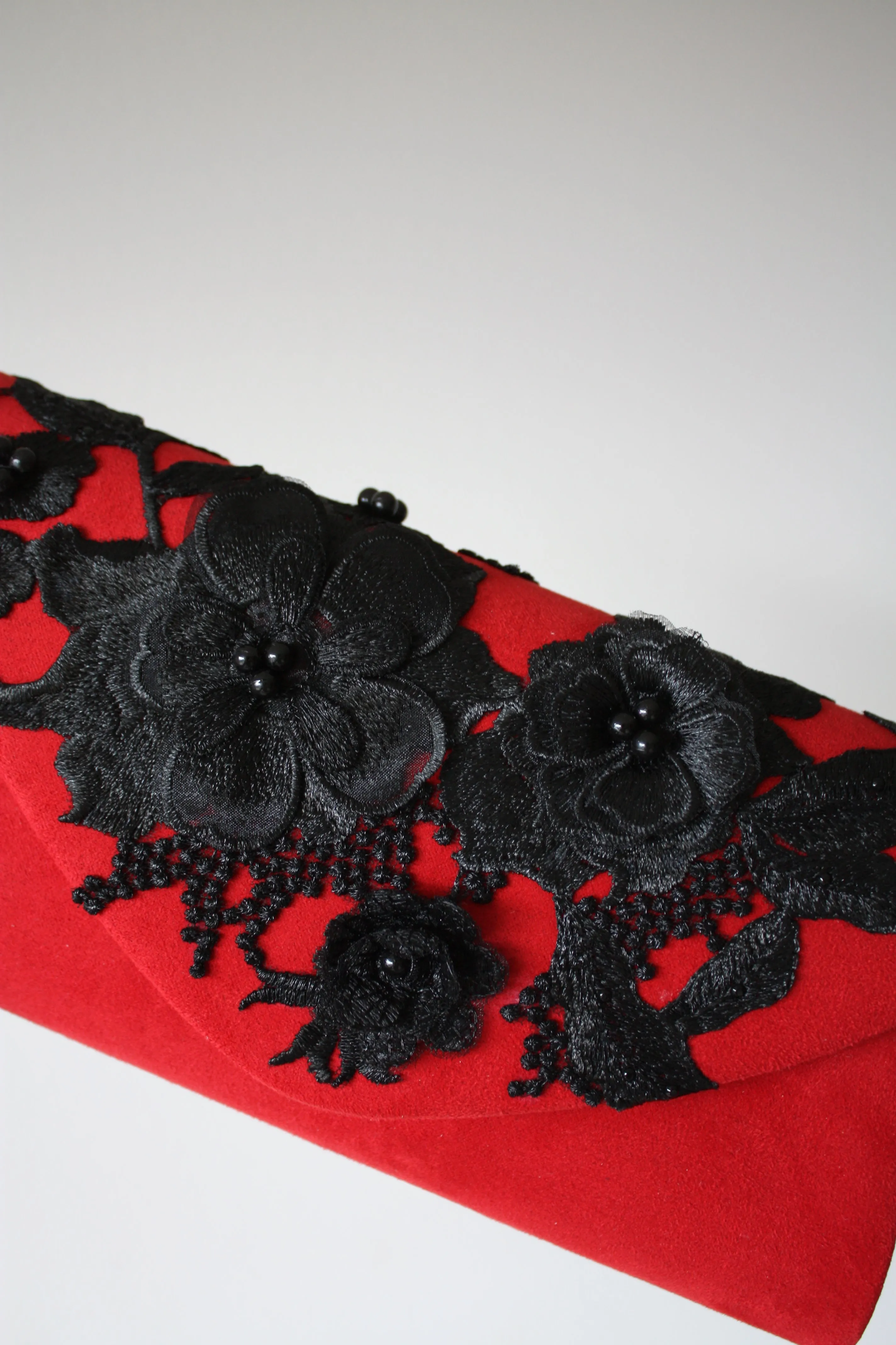Red Clutch with Flowers