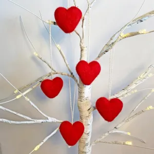 Red Heart Felted Ornament