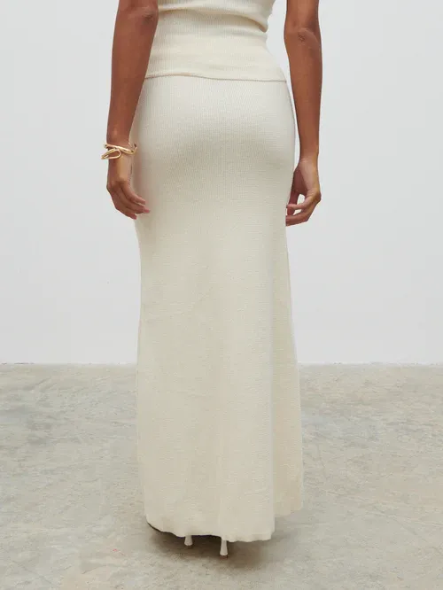 Reese Midaxi Knit Skirt - Cream