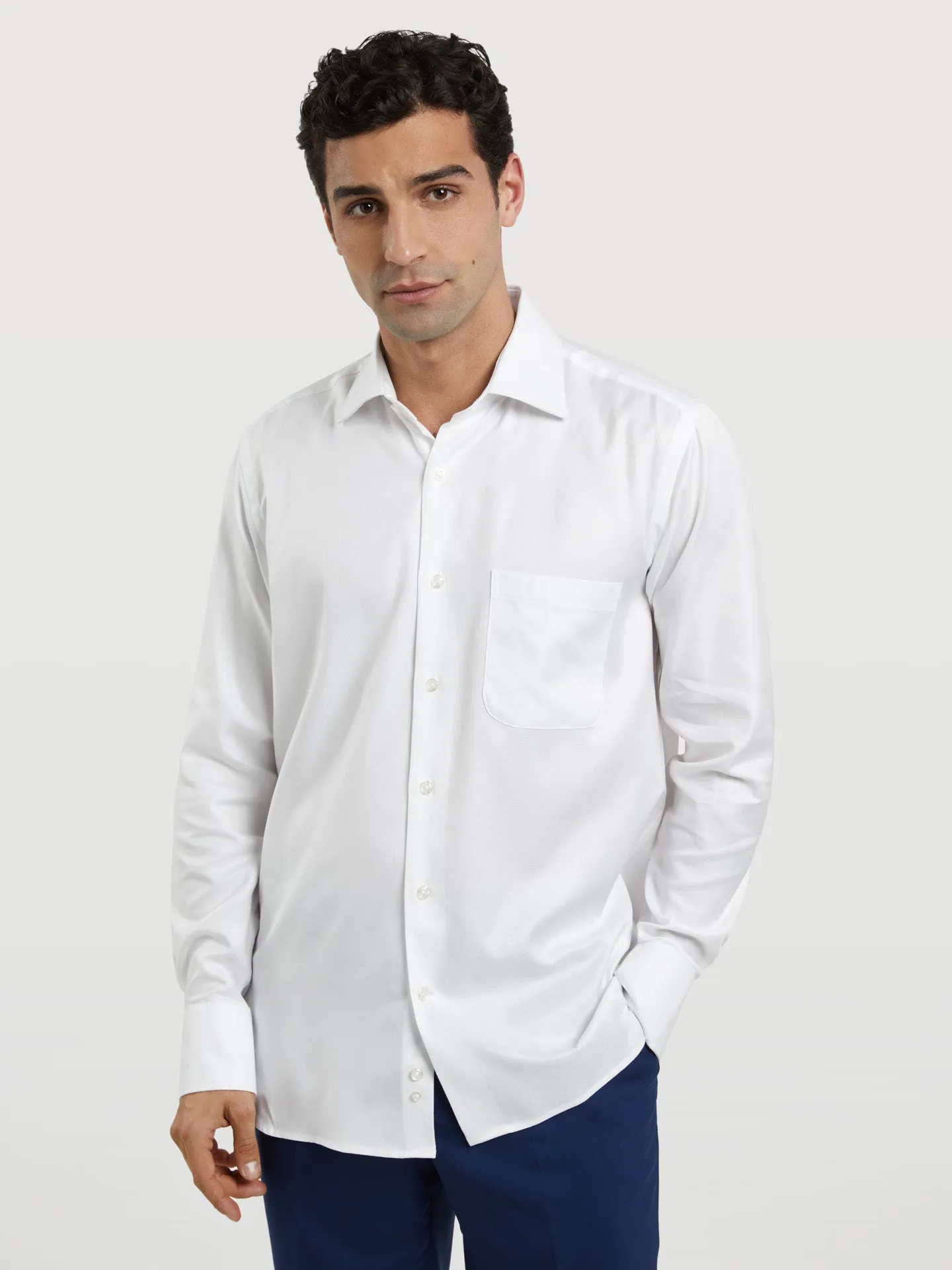 Regular Fit Business herringbone Formal Shirt