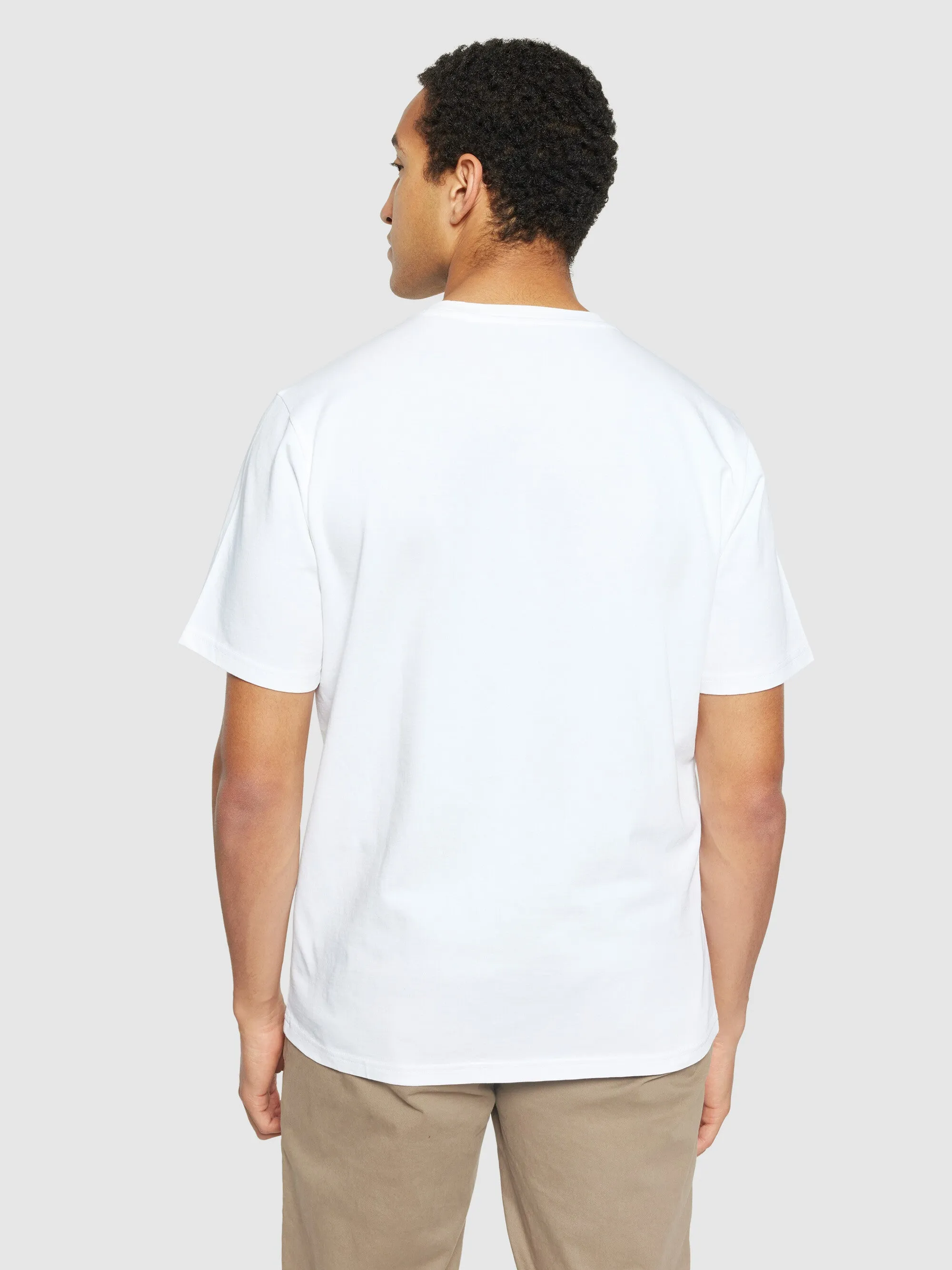 Regular fit owl chest embroidery t-shirt - Bright White