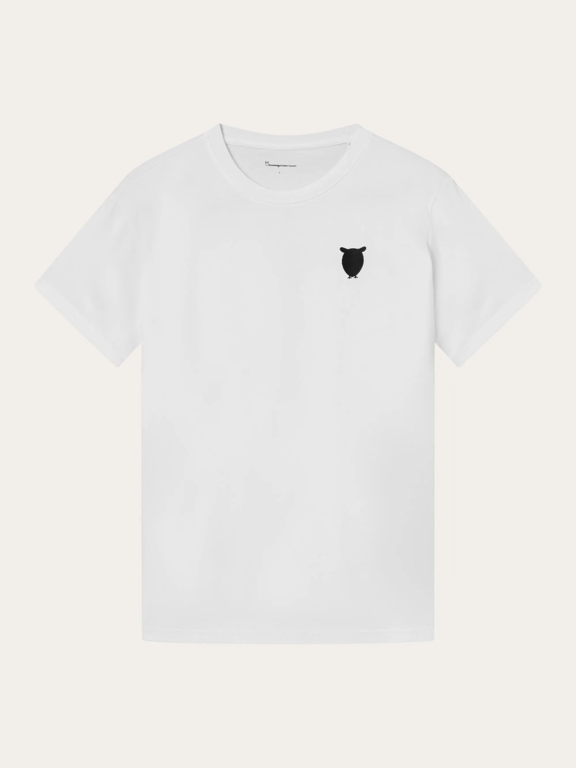 Regular fit owl chest embroidery t-shirt - Bright White