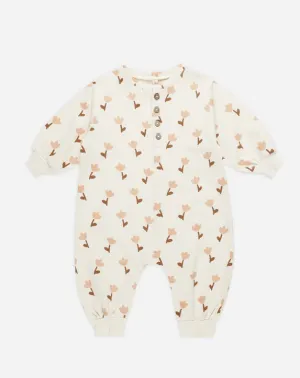 Relaxed Fleece Jumpsuit - Tulips