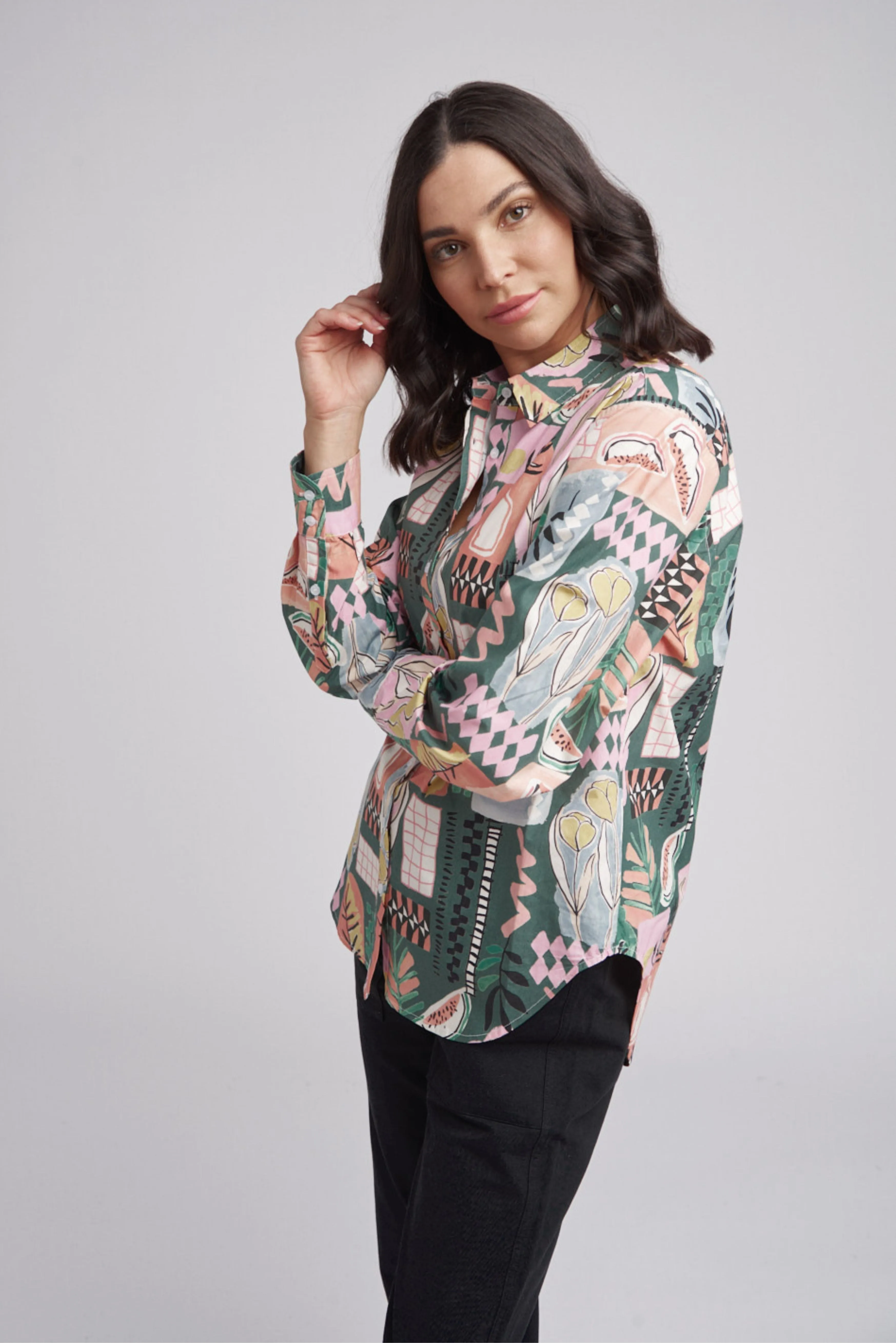 Relaxed Poppy Print Cotton Shirt