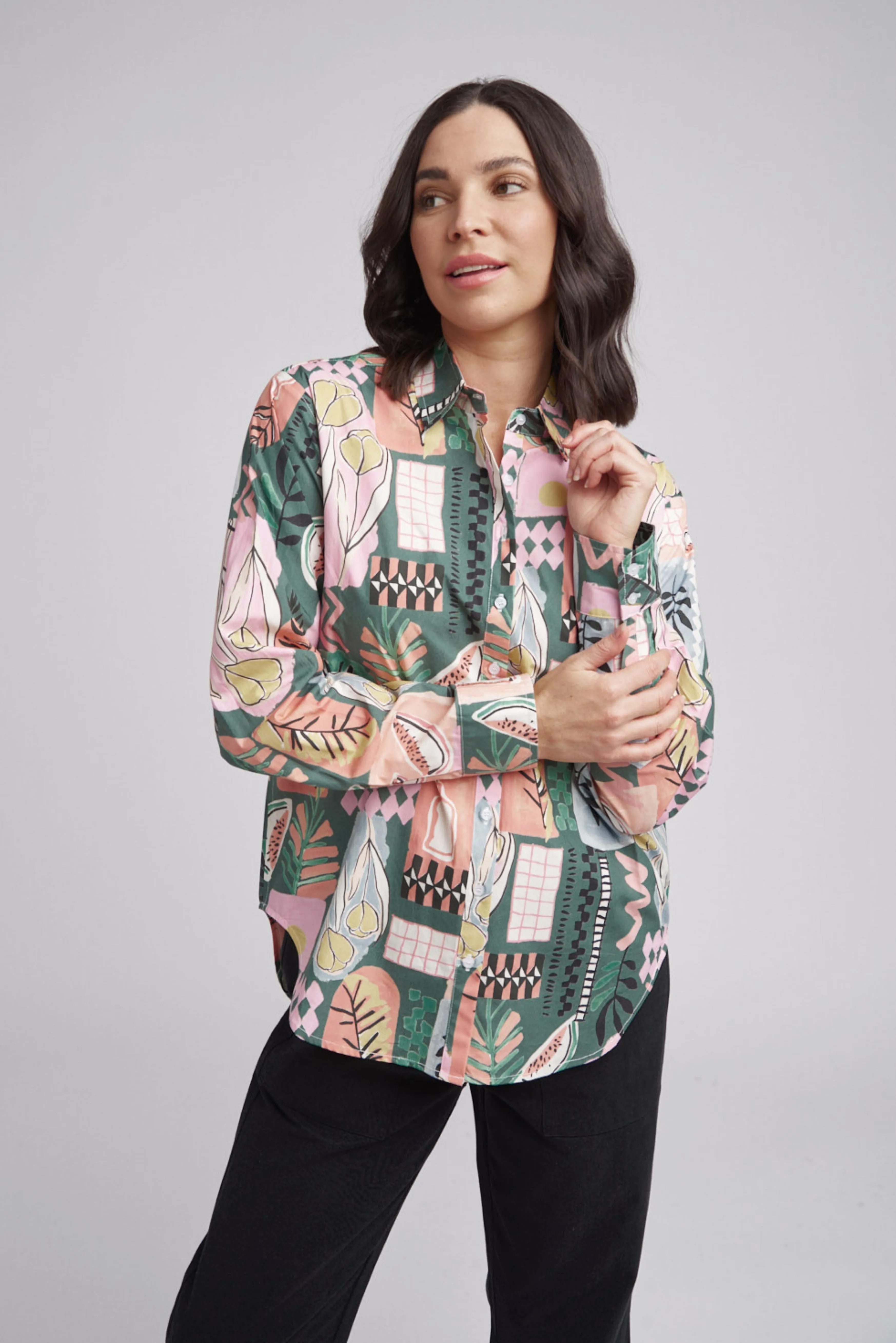 Relaxed Poppy Print Cotton Shirt