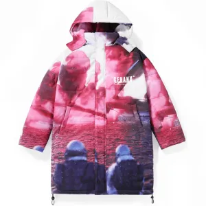Removable Astronaut Print Padded Coat