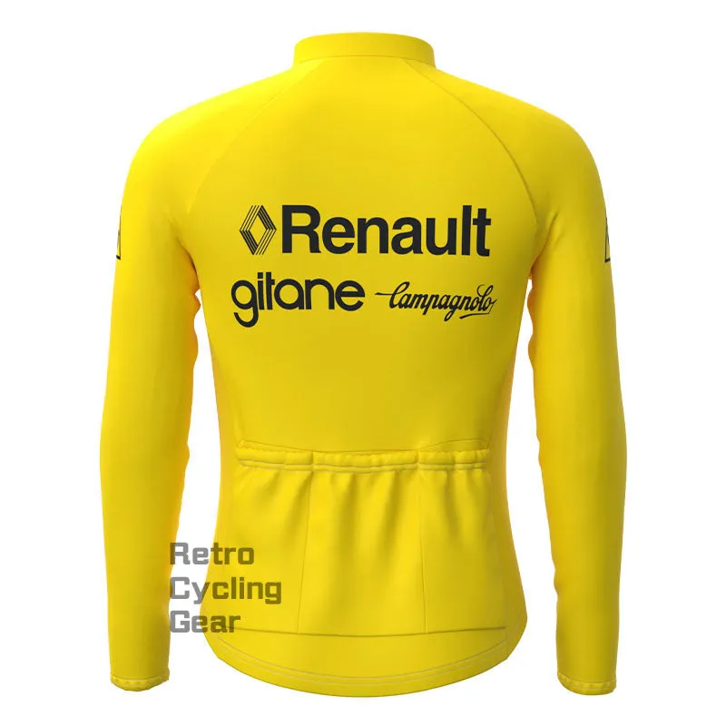 Renault Yellow Fleece Retro Cycling Kits