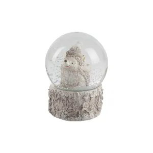 Resin Hedgehog with Hat Snowglobe