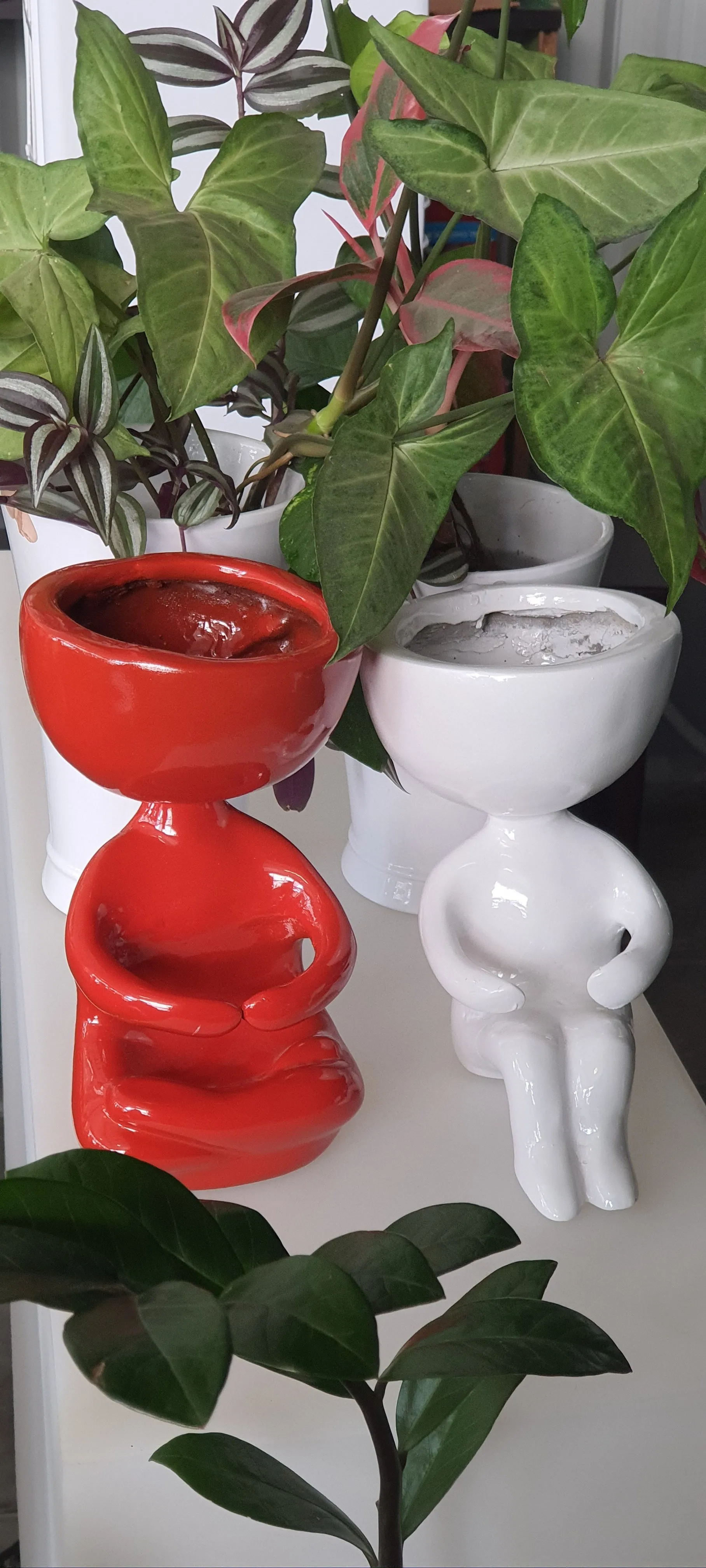 Resin White Yoga Planter 102