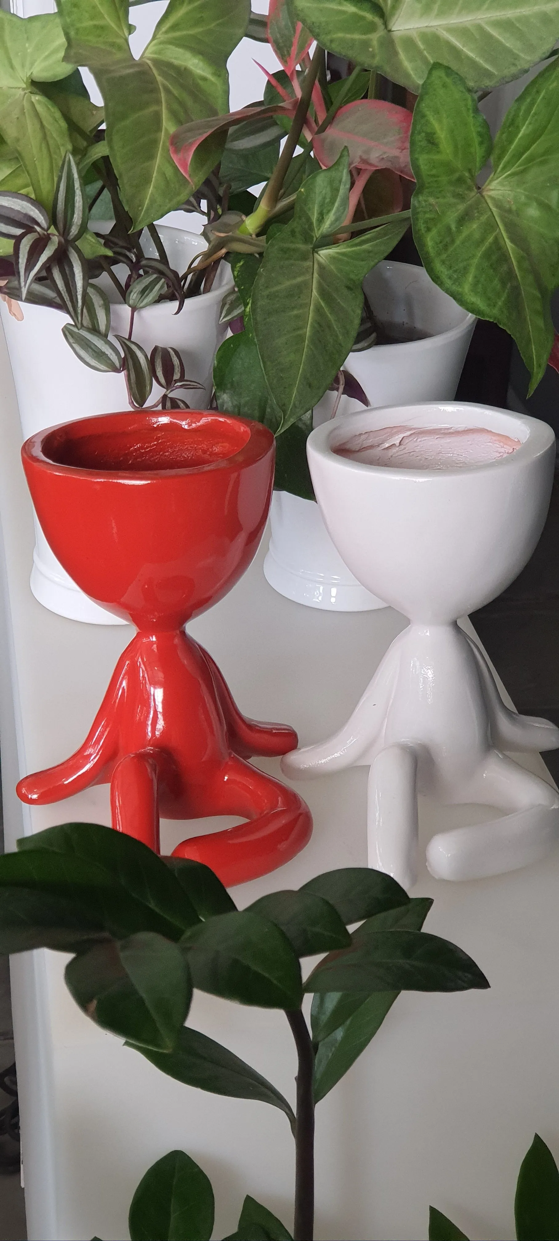 Resin White Yoga Planter 102