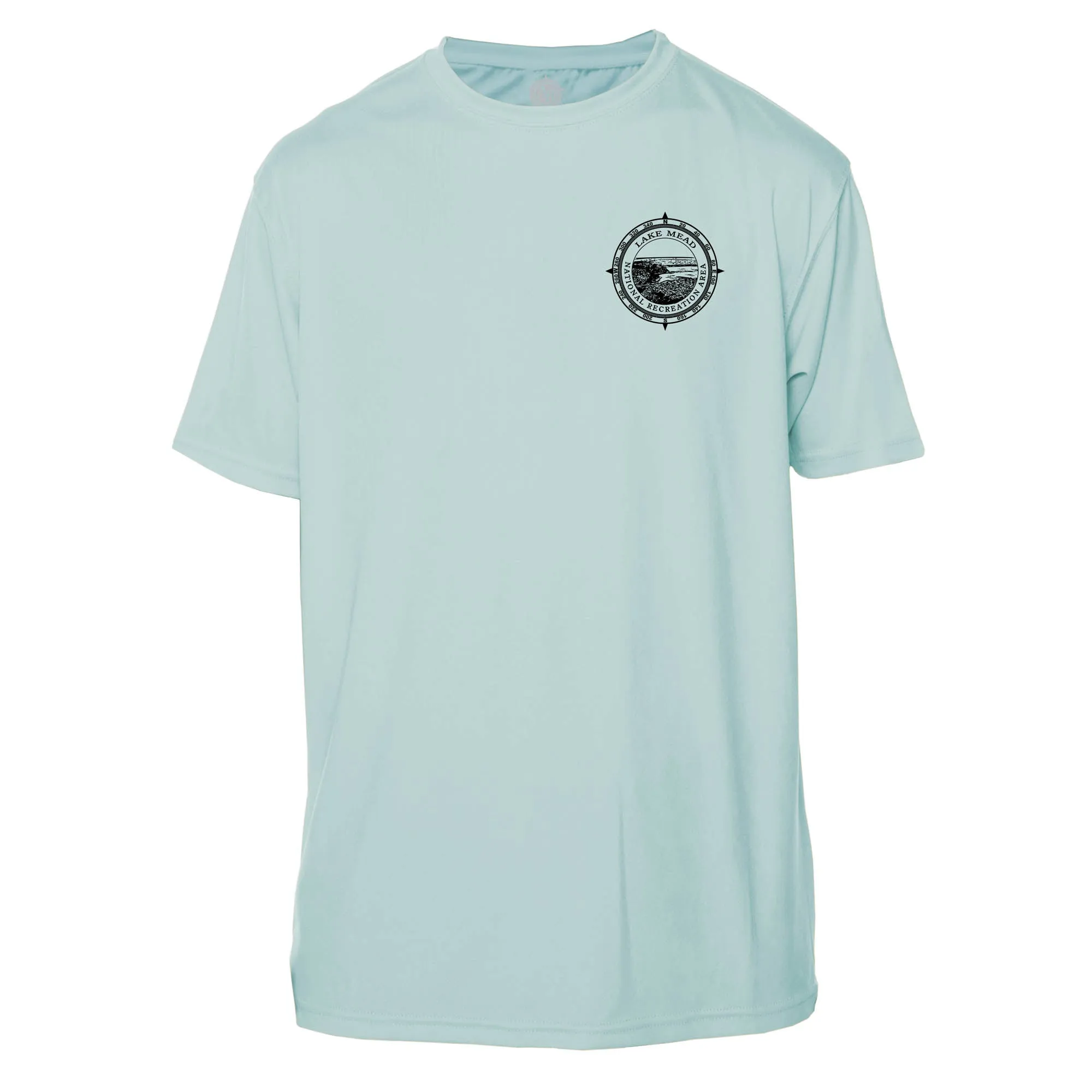 Retro Compass Lake Mead National Recreation Area Microfiber Short Sleeve T-Shirt