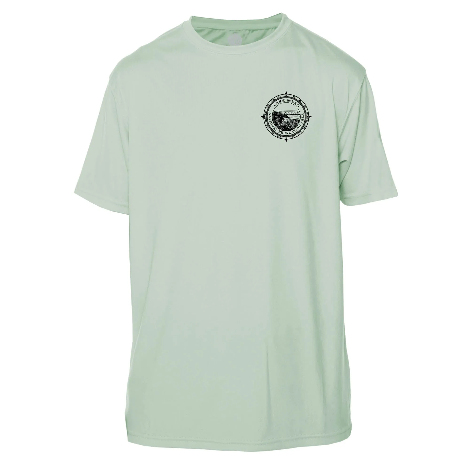 Retro Compass Lake Mead National Recreation Area Microfiber Short Sleeve T-Shirt