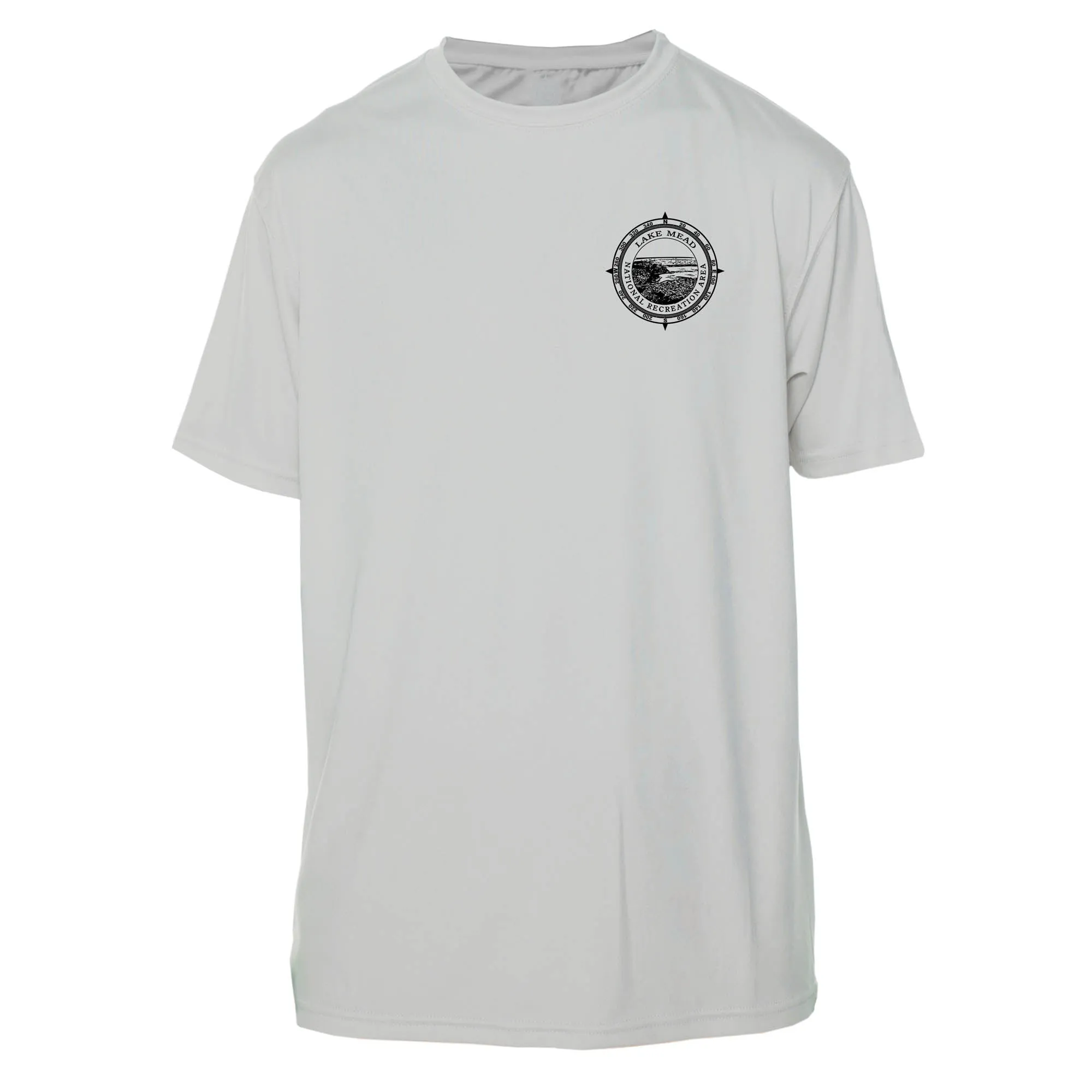 Retro Compass Lake Mead National Recreation Area Microfiber Short Sleeve T-Shirt