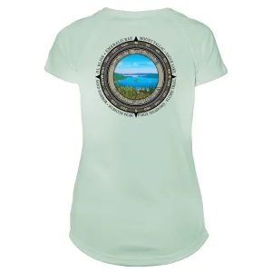 Retro Compass Lake Tahoe Microfiber Short Sleeve Women's T-Shirt