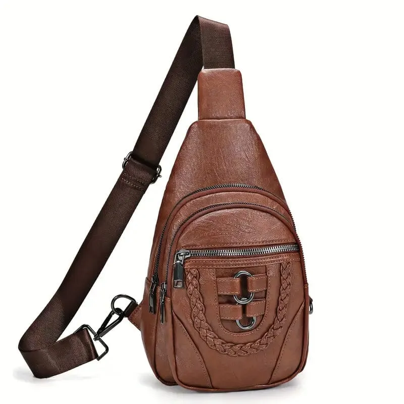 Retro PU Leather Crossbody Bag