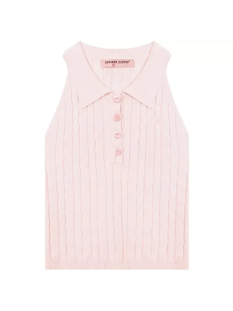 Retro sleeveless top【s0000007818】
