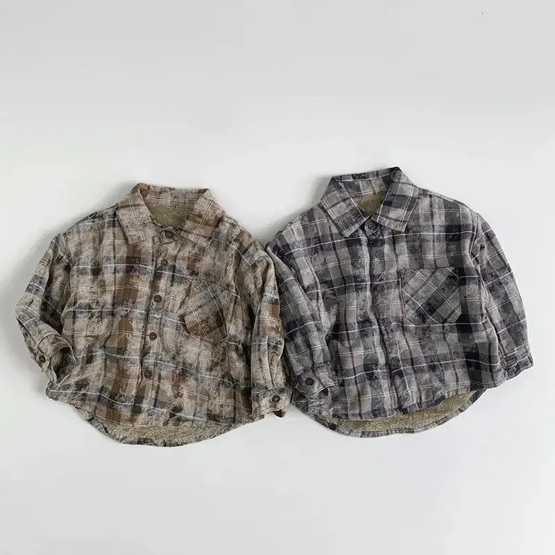 Retro Thick Fleece Flannel Shirt