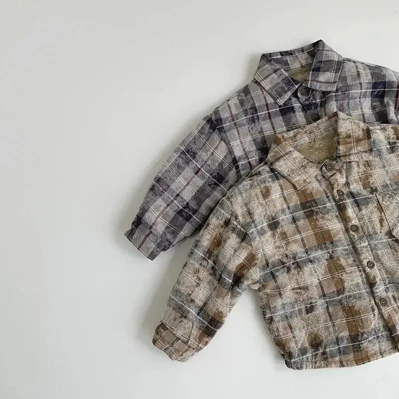 Retro Thick Fleece Flannel Shirt