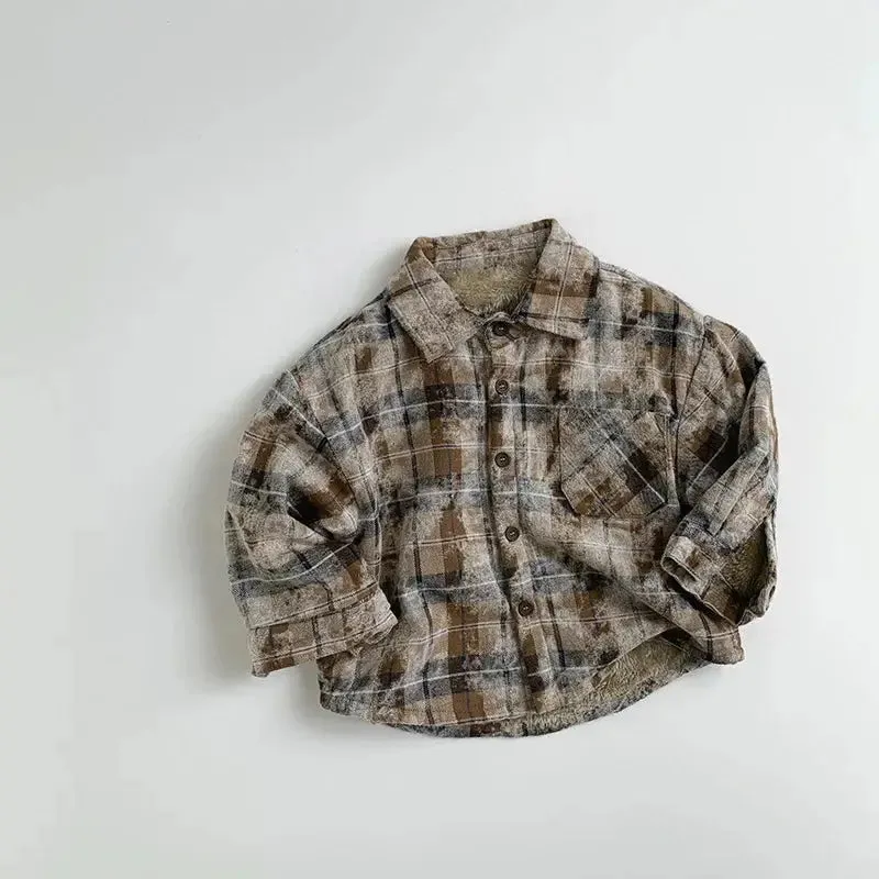 Retro Thick Fleece Flannel Shirt