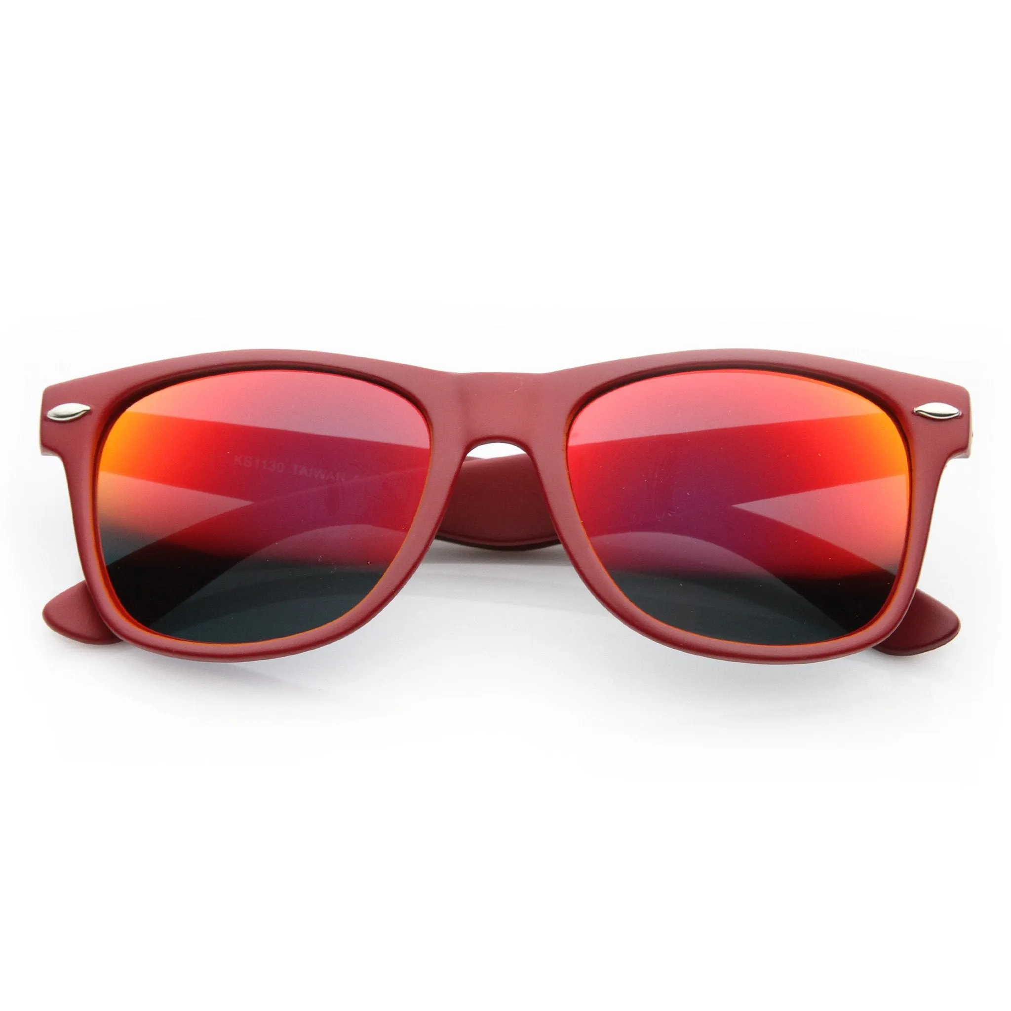 Retro Trendy Colorful Horned Rim Flash Mirror Lens Sunglasses 9632