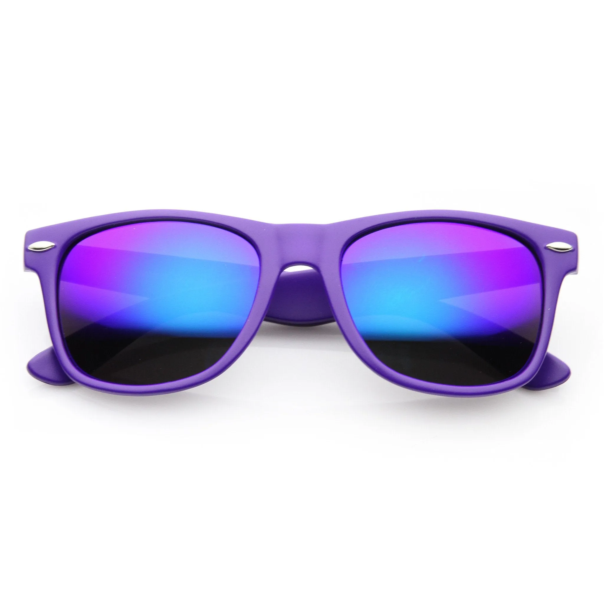 Retro Trendy Colorful Horned Rim Flash Mirror Lens Sunglasses 9632