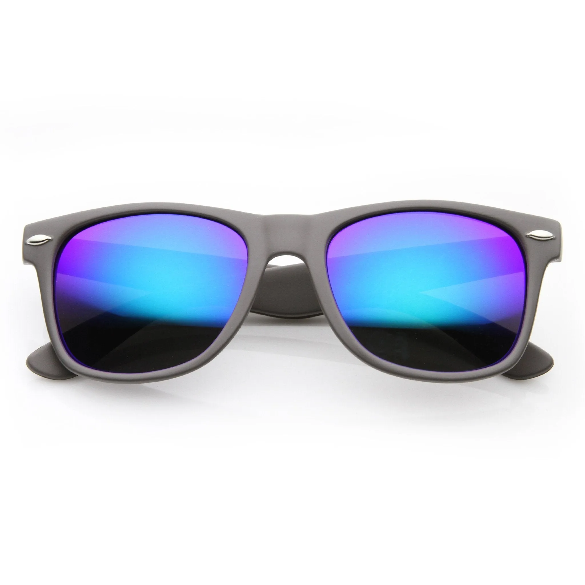 Retro Trendy Colorful Horned Rim Flash Mirror Lens Sunglasses 9632