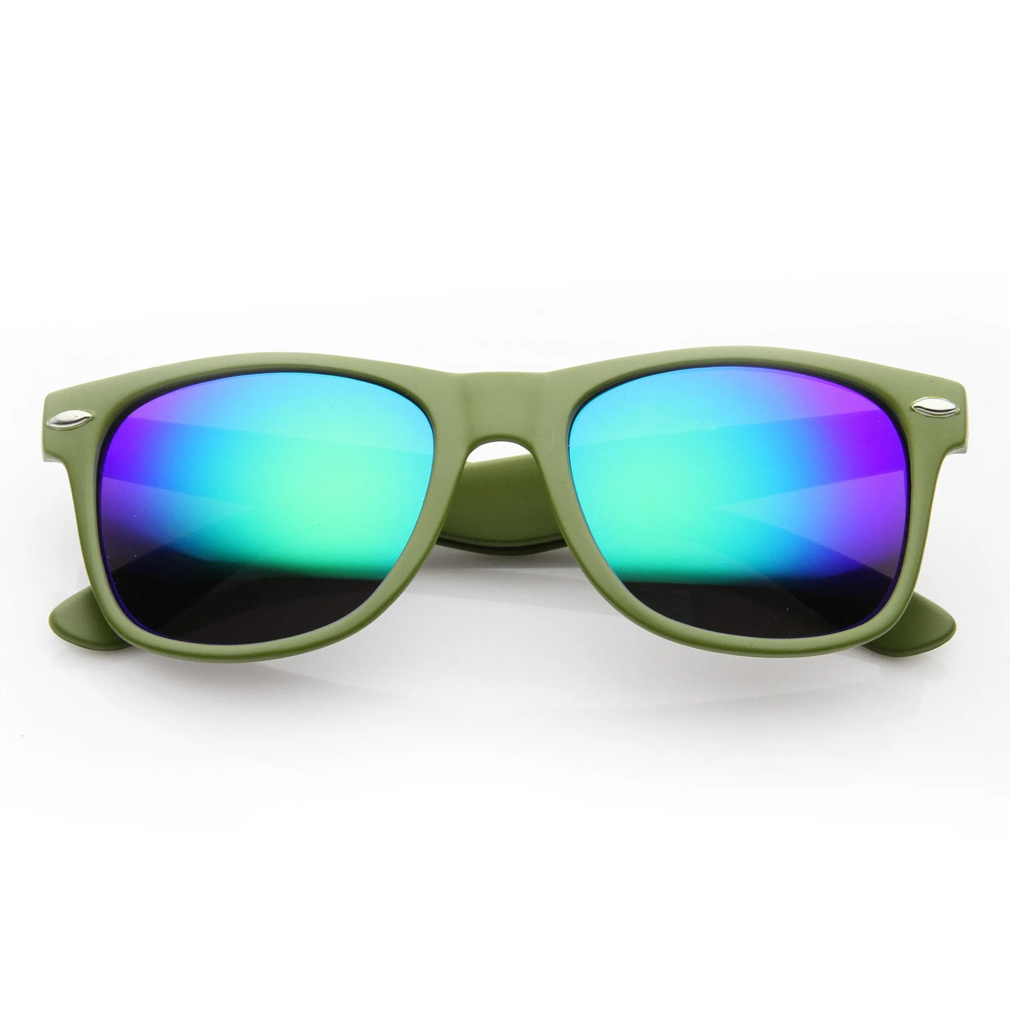 Retro Trendy Colorful Horned Rim Flash Mirror Lens Sunglasses 9632
