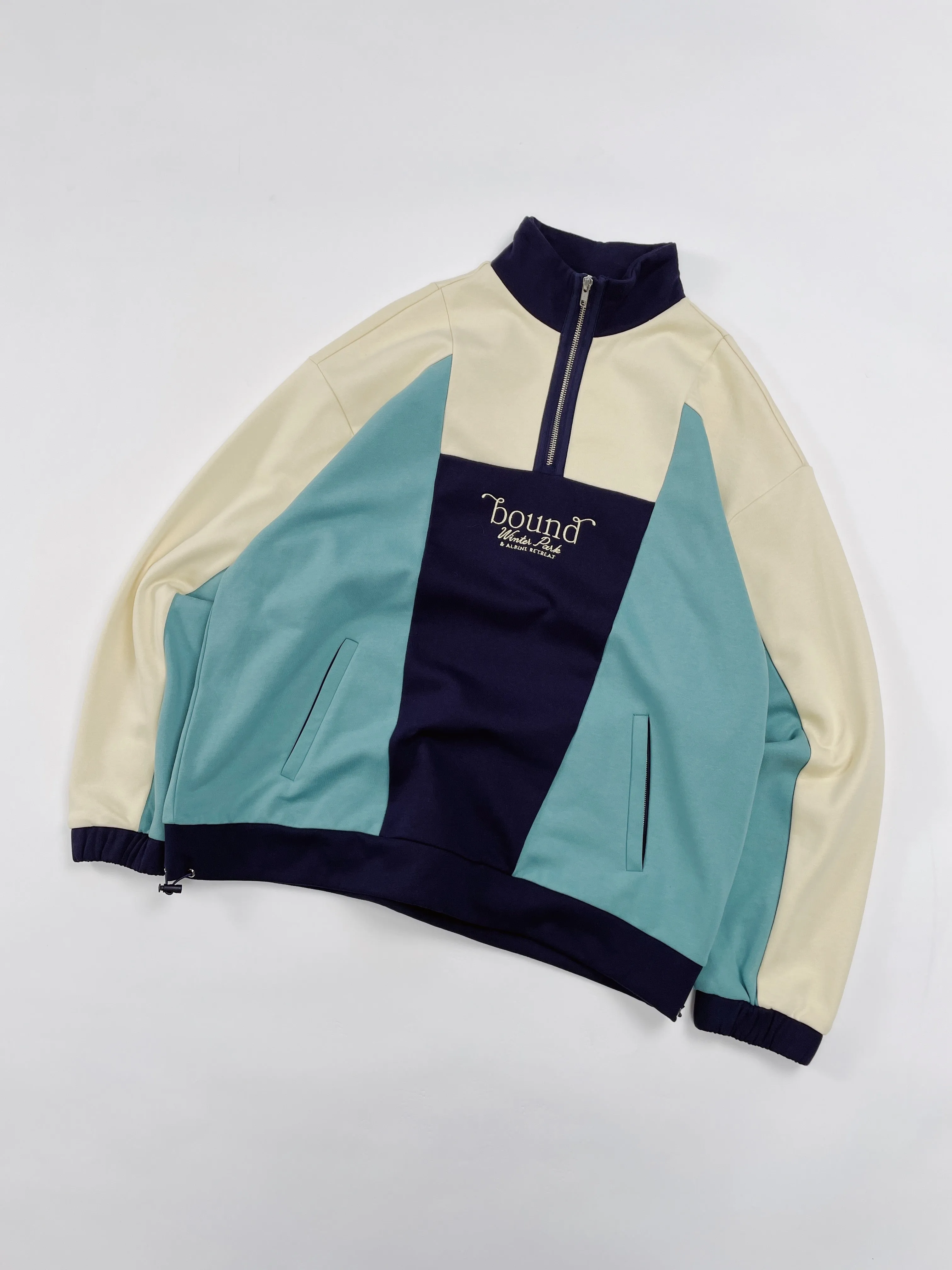 RETRO WINTER RESORT 1/4 ZIP SWEATER