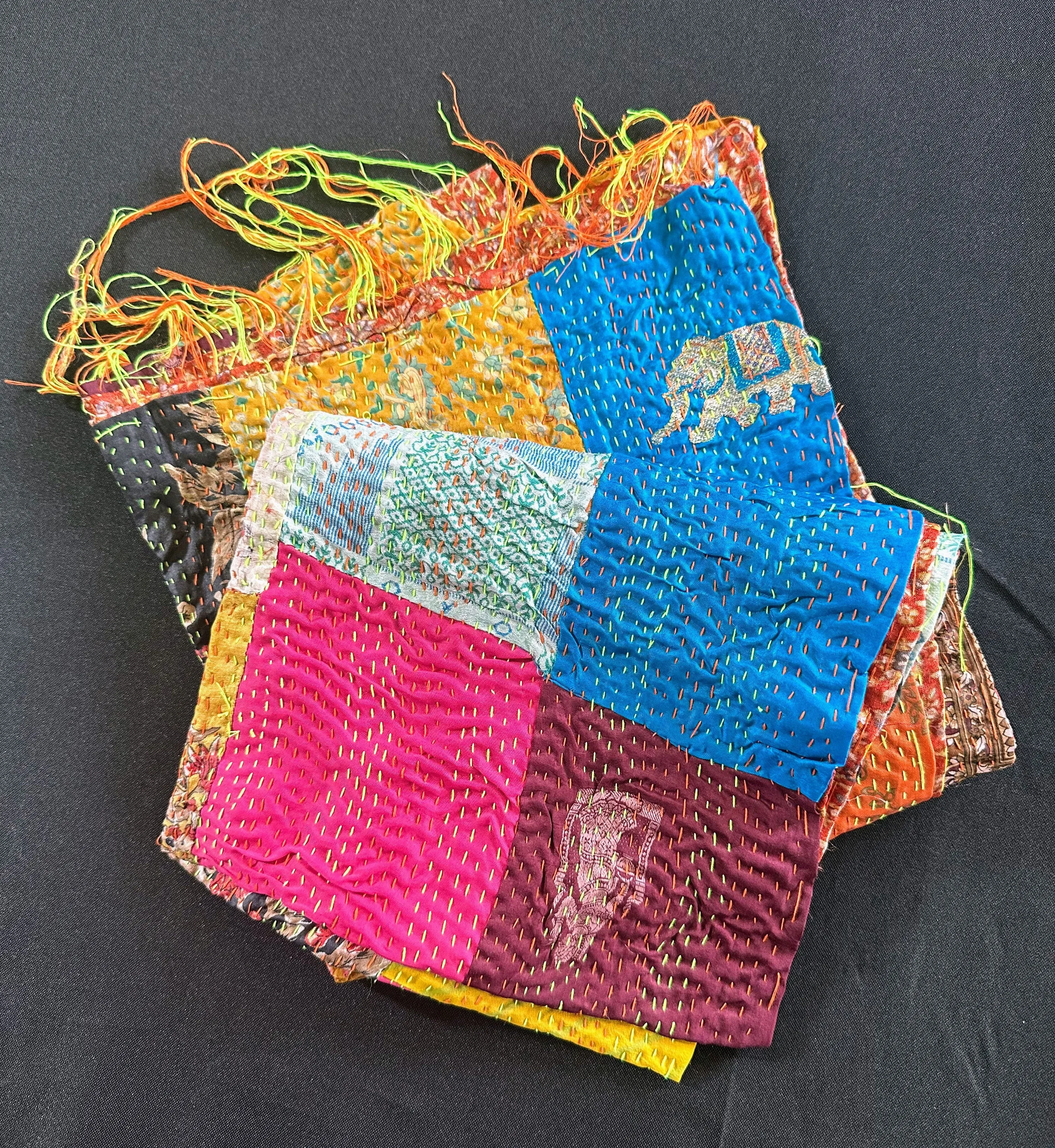 Reversible Upcycled Silk Scarf [D6]