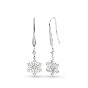 Revival Astoria Snow Zirconia Rhodium Plated Drop Earrings 50486CZ