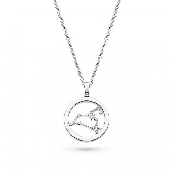 Revival Céleste Constellation Zirconia Rhodium Plated Leo 18" Necklace 90471LEO
