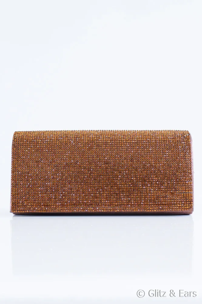 Rhinestone Flap Clutch