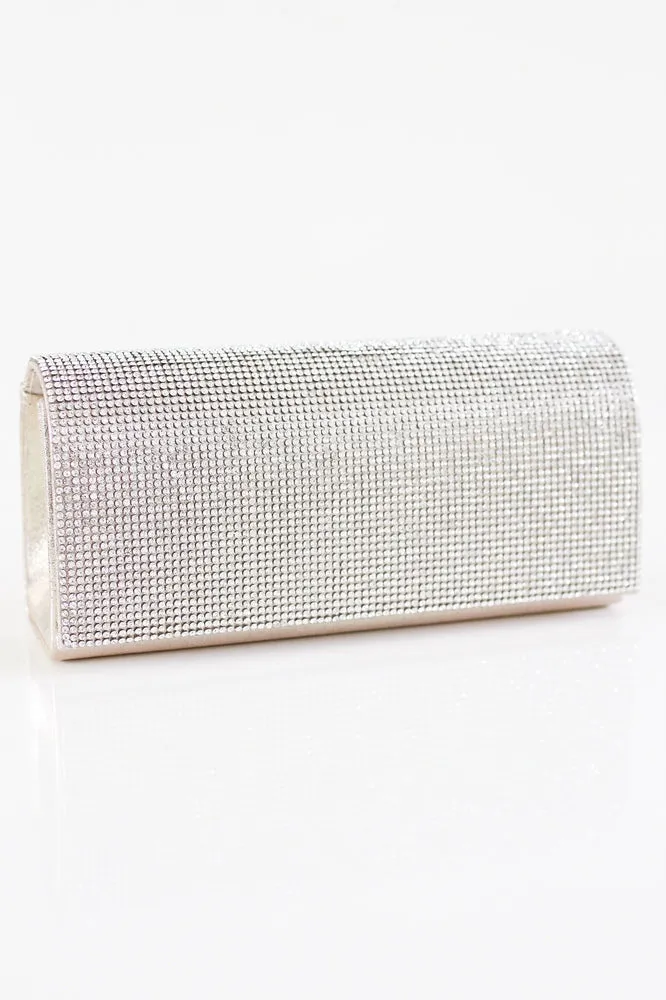Rhinestone Flap Clutch
