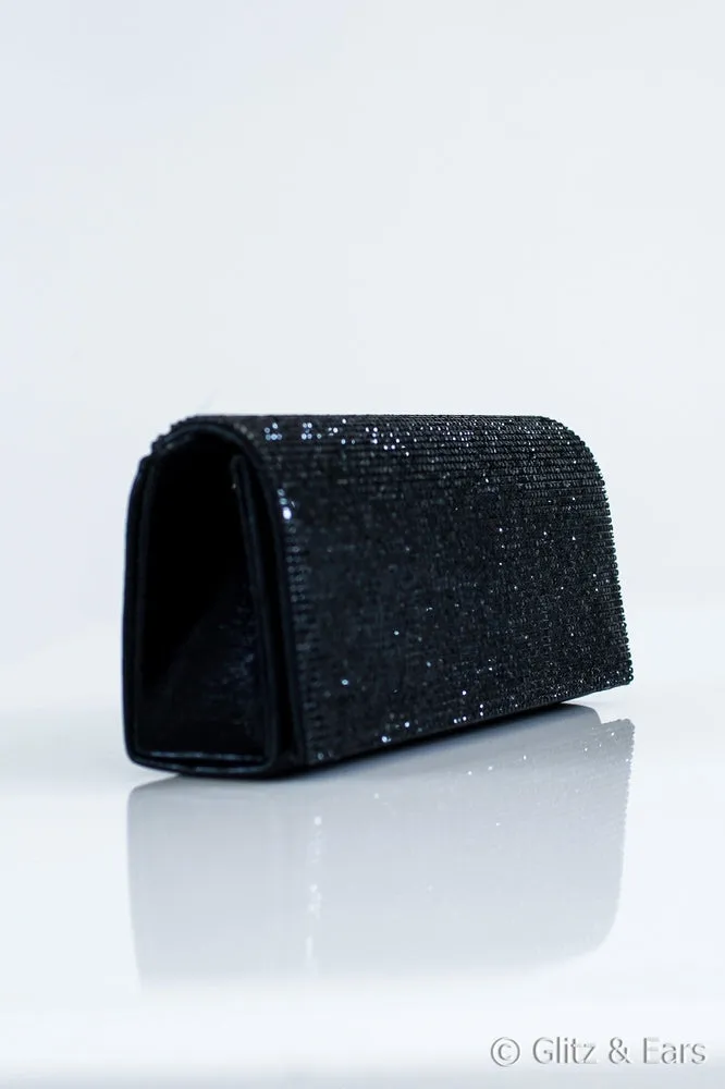 Rhinestone Flap Clutch