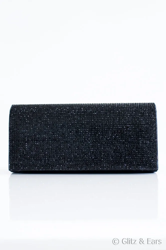 Rhinestone Flap Clutch