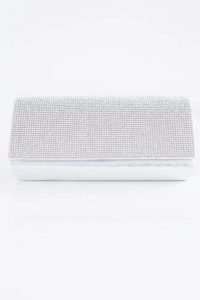 Rhinestone Flap Clutch