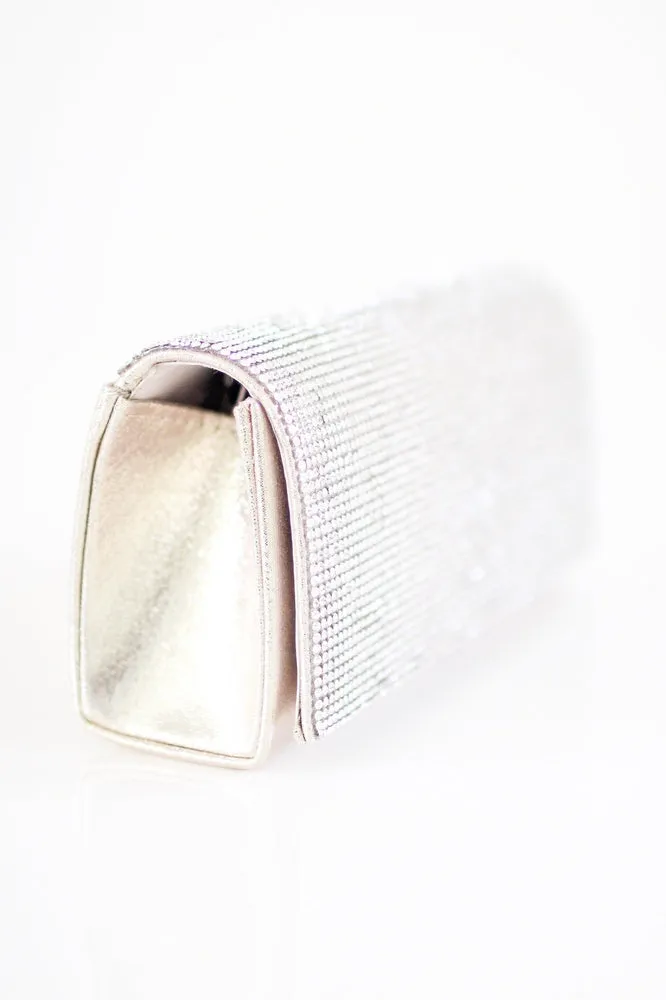 Rhinestone Flap Clutch