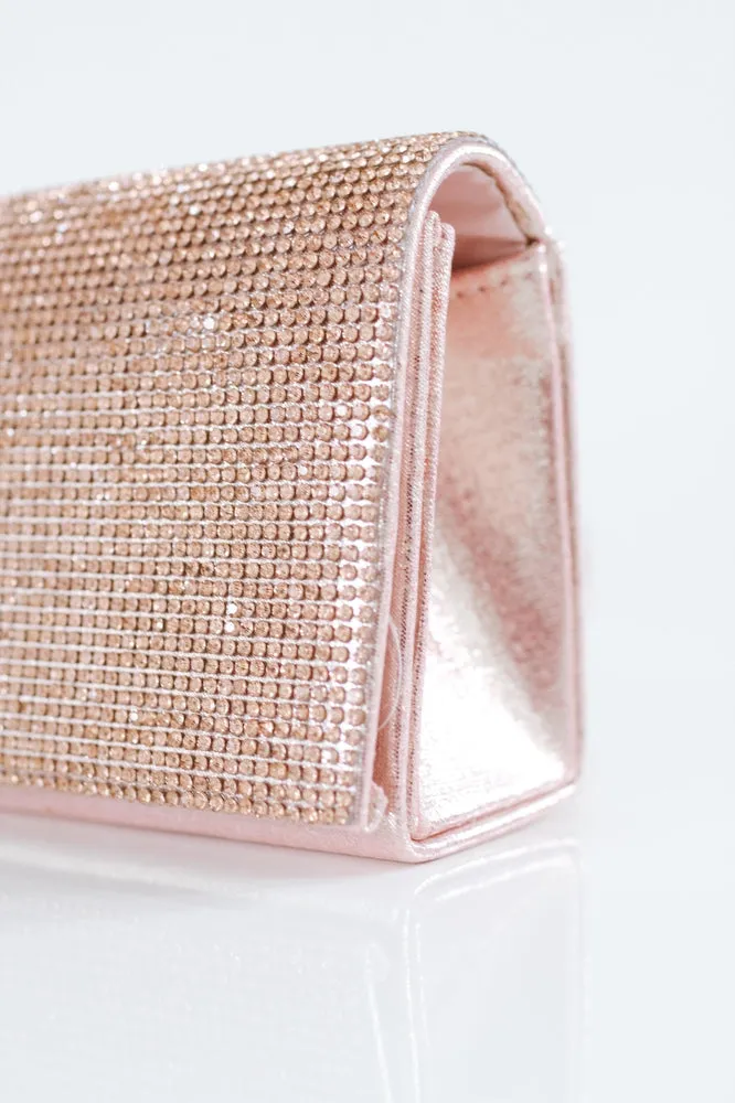 Rhinestone Flap Clutch