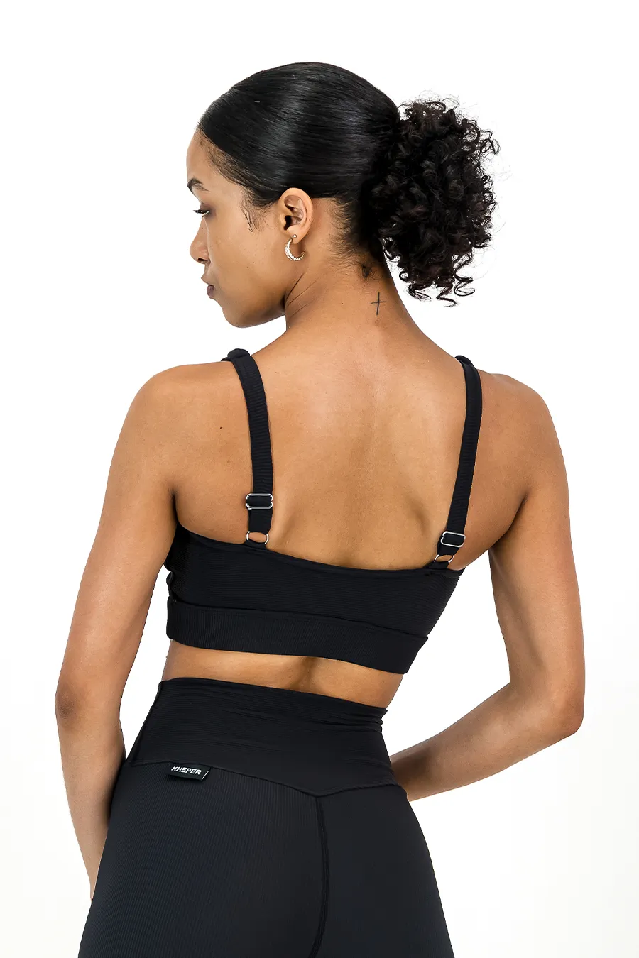 Rib Aspire Twist Bra | Onyx