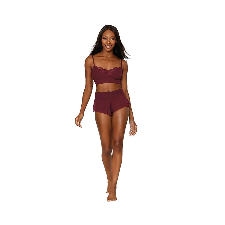 Rib Knit Bralette & Shorts Sleepwear Set