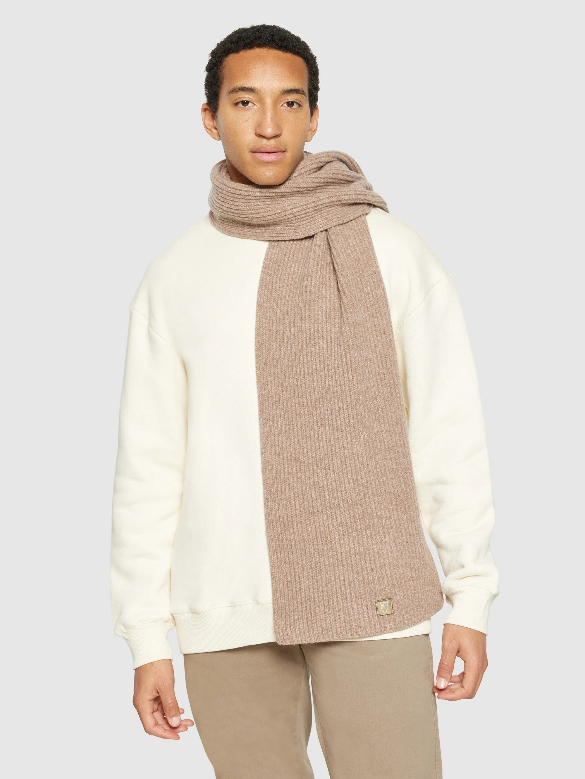 Rib knit scarf - RWS - Kelp melange